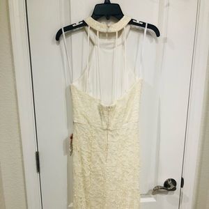 B Darlin white/cream halter dress with string back